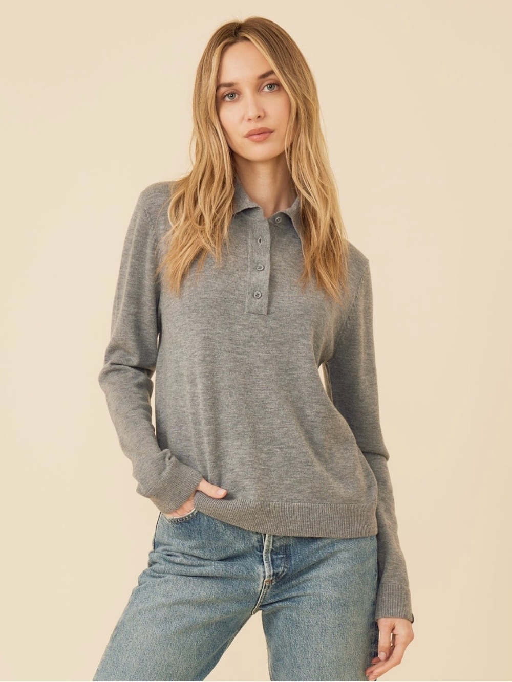 One Grey Day Laguna Merino Pullover Slate size L OGD